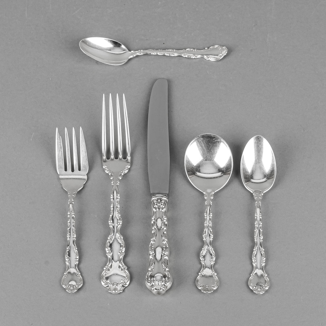 BIRKS Pompadour Sterling Luncheon Flatware 68 Pieces