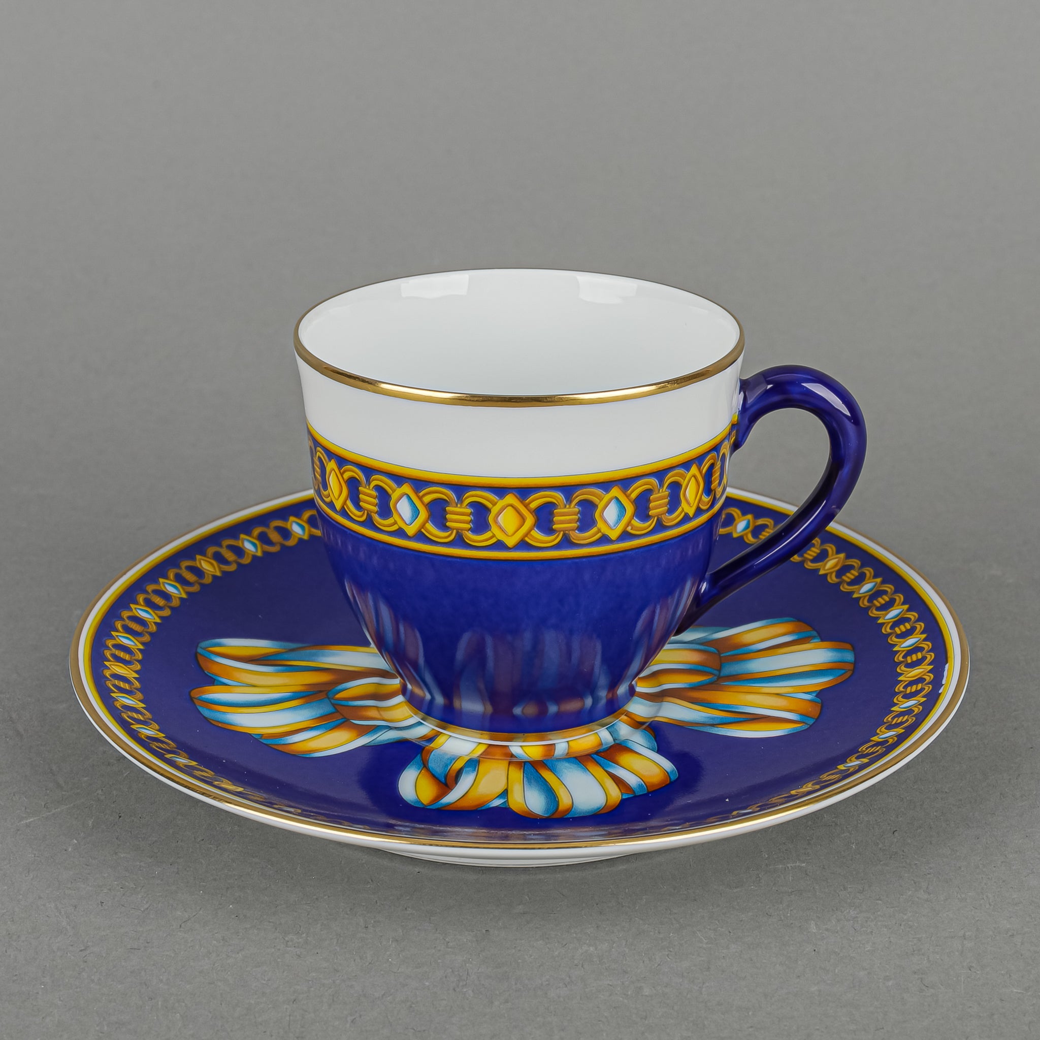 HERMES Cocarde De Soie Demitasse & Saucer - Around The Block