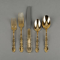 ONEIDA Golden Flirtation Gold Plated Flatware 8 Place Settings Plus Extras