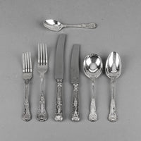 J.B.CHATTERLEY & SONS Kings Silverplate Flatware 6 Place Settings Plus Extras