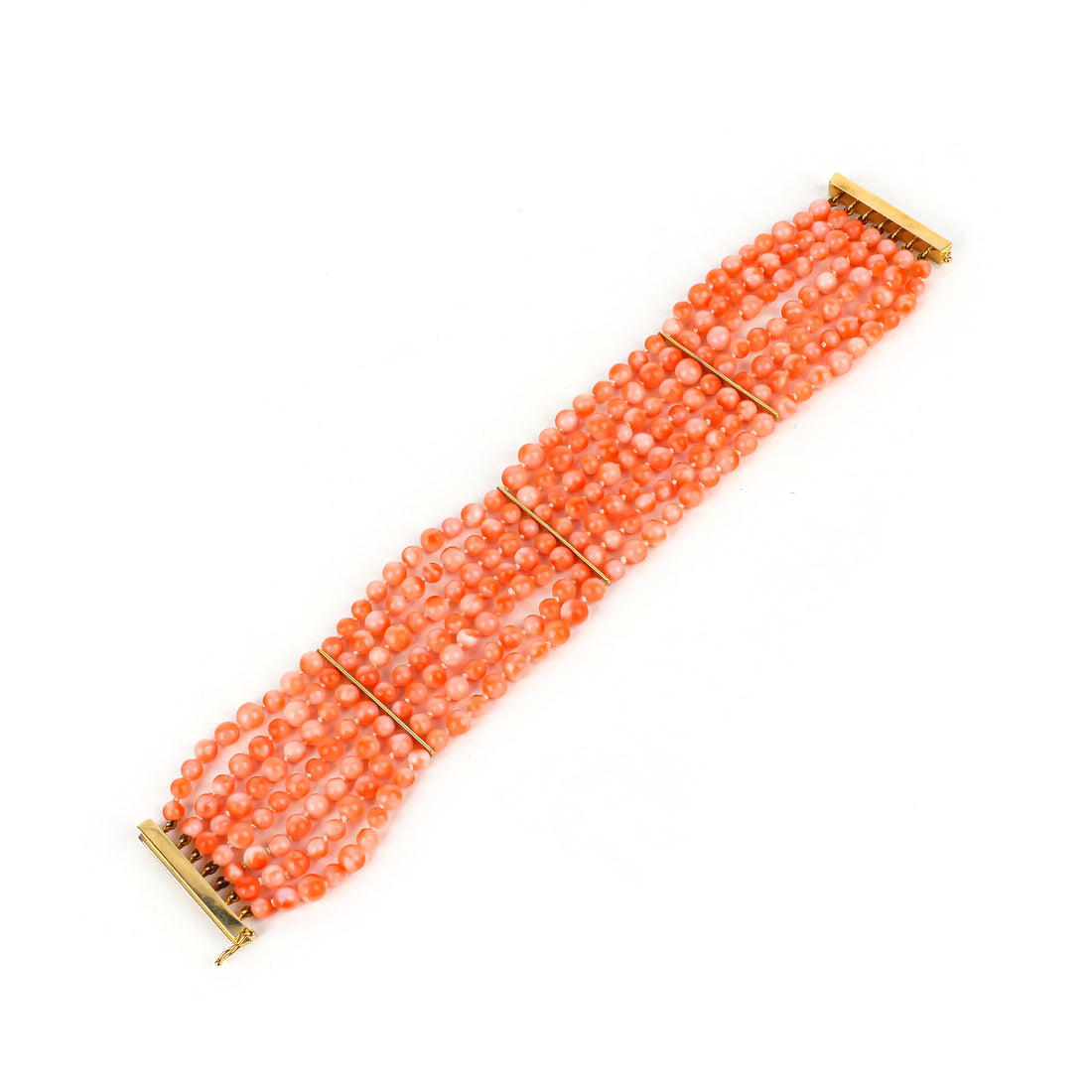 14K Coral 7-Strand Bracelet