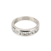 14K White Gold Channel Set Diamond Half-Band Ring