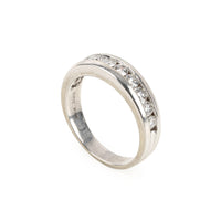 14K White Gold Channel Set Diamond Half-Band Ring