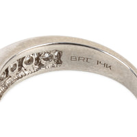 14K White Gold Channel Set Diamond Half-Band Ring