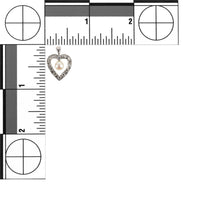 14K White Gold Pearl & Diamond Heart Pendant