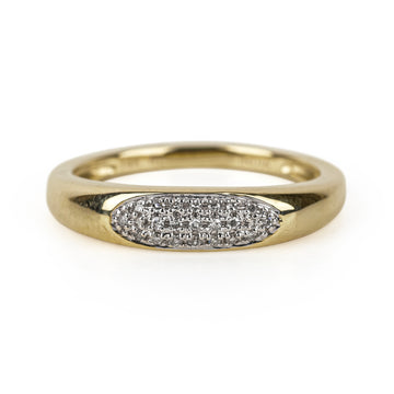 14K Yellow Gold Diamond Pavé Tapered Ring