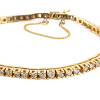 14K Yellow Gold Diamond Tennis Bracelet
