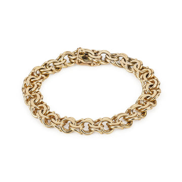 14K Yellow Gold Double Circle Link Bracelet