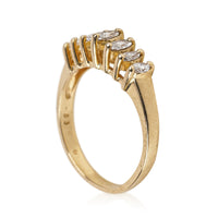 14K Yellow Gold Marquise Diamond Half Band Ring