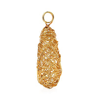 14K Yellow Gold Pear-Shaped Wrapped Wire Pendant