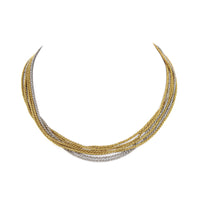 14K Yellow & White Gold 3-Strand Chain Necklace