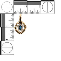 14K Yellow & White Gold Sapphire & Diamond Pendant