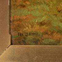 Emile Van Damme-Sylva (Belgian 1853-1935) Cows In A Meadow