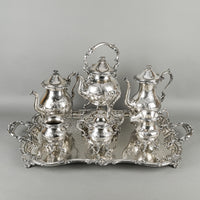 GOLDFEDER SILVERWARE CO Silver Plate Tea & Coffee Service w/Tray 10pcs
