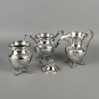 GOLDFEDER SILVERWARE CO Silver Plate Tea & Coffee Service w/Tray 10pcs