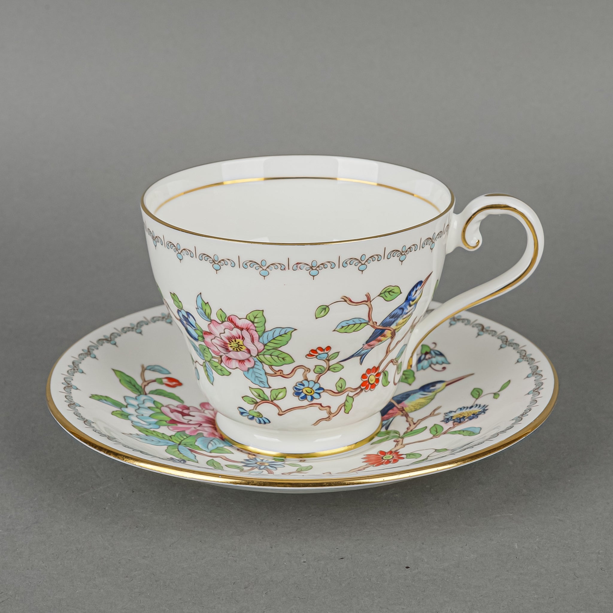 AYNSLEY Pembroke Cup And Saucers - 4 - 8 Pieces - Around The Block
