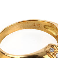 18K Yellow Gold Channel Set Sapphire & Diamond Ring