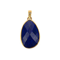 18K Yellow Gold Faceted Lapis Lazuli Pendant
