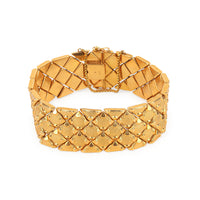 18K Yellow Gold Wide Diamond Link Bracelet