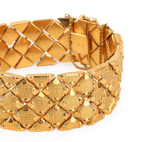 18K Yellow Gold Wide Diamond Link Bracelet