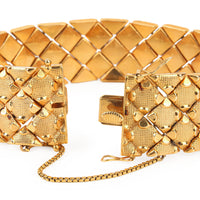 18K Yellow Gold Wide Diamond Link Bracelet