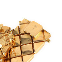 18K Yellow Gold Wide Diamond Link Bracelet