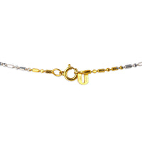 18K Yellow & White Gold Faceted Bead Chain Necklace