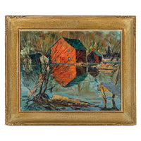 Adrian Dingle (Canadian 1911-1974) "Boat Houses Spring - Credit River"