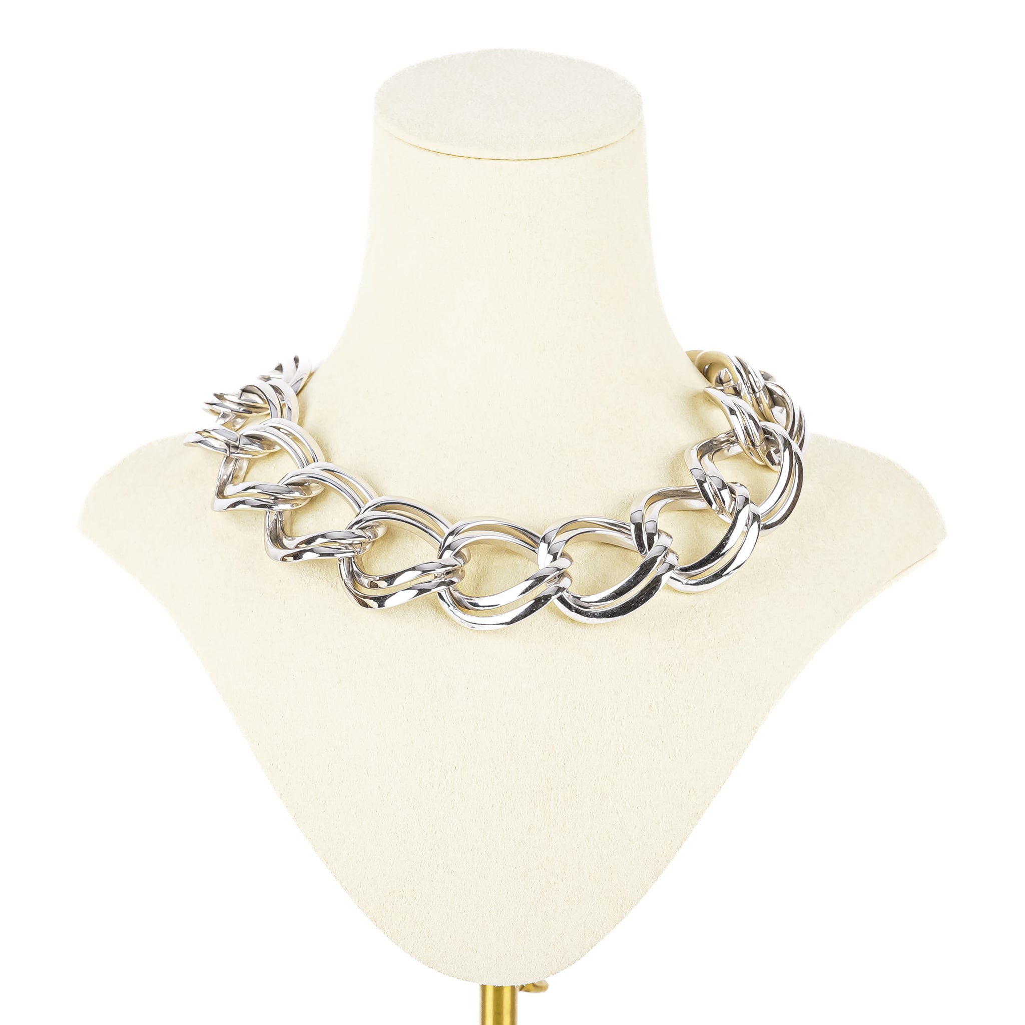 NINA RICCI Silver Tone Link Necklace - Around The Block