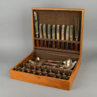 Thai Nickel Bronze Rosewood Handle Flatware 8 Place Settings Plus Extras