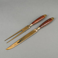 Thai Nickel Bronze Rosewood Handle Flatware 8 Place Settings Plus Extras