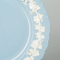 WEDGWOOD White On Blue Embossed Queens Ware 70 Pieces