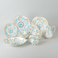 ROYAL CHELSEA 3800A Turquoise Bird 56 Pieces
