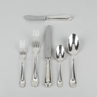 CHRISTOFLE Pompadour Silverplate Flatware 5 Place Settings Plus Extras