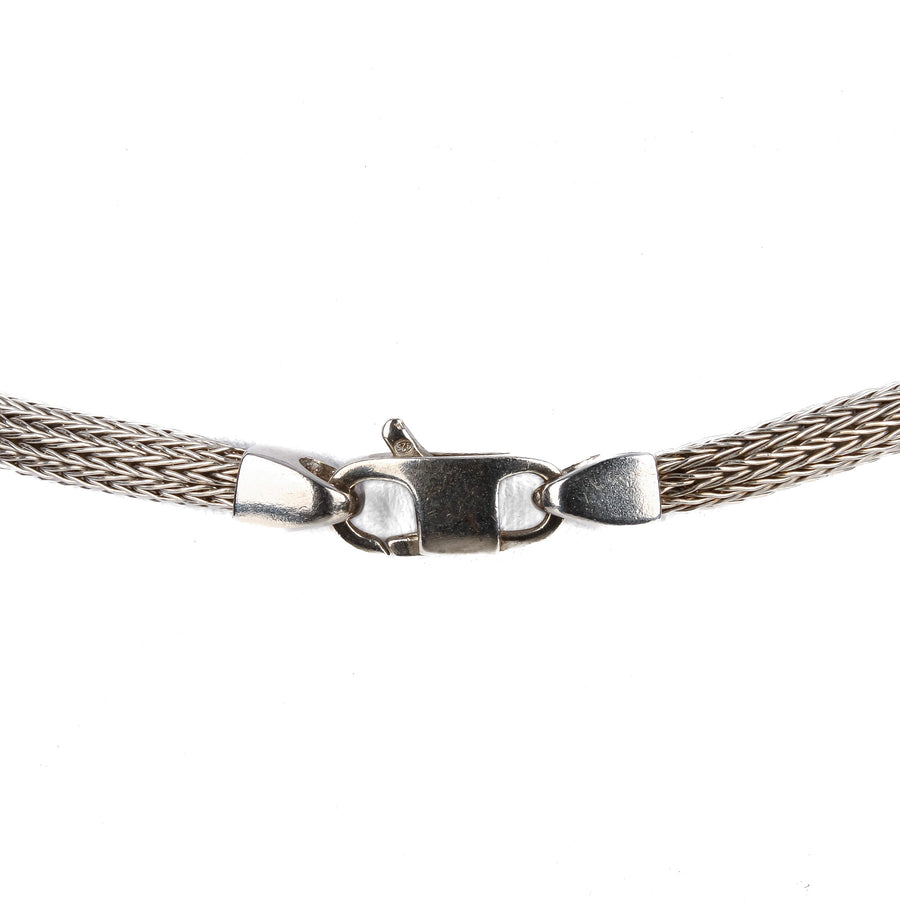 2-Tone Sterling Silver Mesh Necklace
