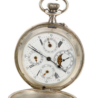 875 Silver Hunter Pocket Watch - Russian Dial
