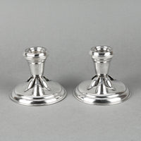 CARL POUL PETERSEN Leaf Sterling Silver Candlesticks - Set of 2