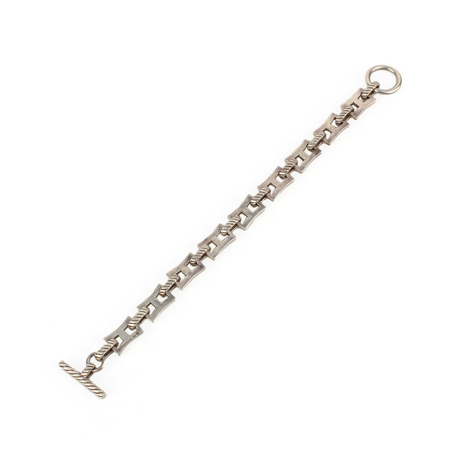ALFRED SUNG Sterling Silver Flared Link Toggle Bracelet