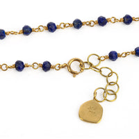ANNE SPORTUN 18K Yellow Gold Wire Faceted Lapis Lazuli Bead Bracelet