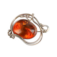 ARIK IDAN Sterling Silver Baltic Amber Pin Pendant