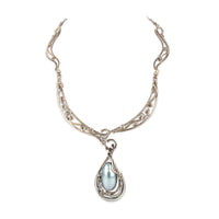 ARIK IDAN Sterling Silver Grey Mabé Pearl Pin Pendant Necklace