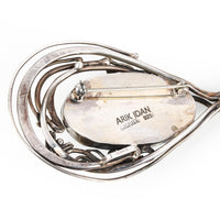 ARIK IDAN Sterling Silver Grey Mabé Pearl Pin Pendant Necklace