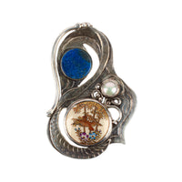 ARIK IDAN Sterling Silver Lapis Satsuma Pear Pin Pendant