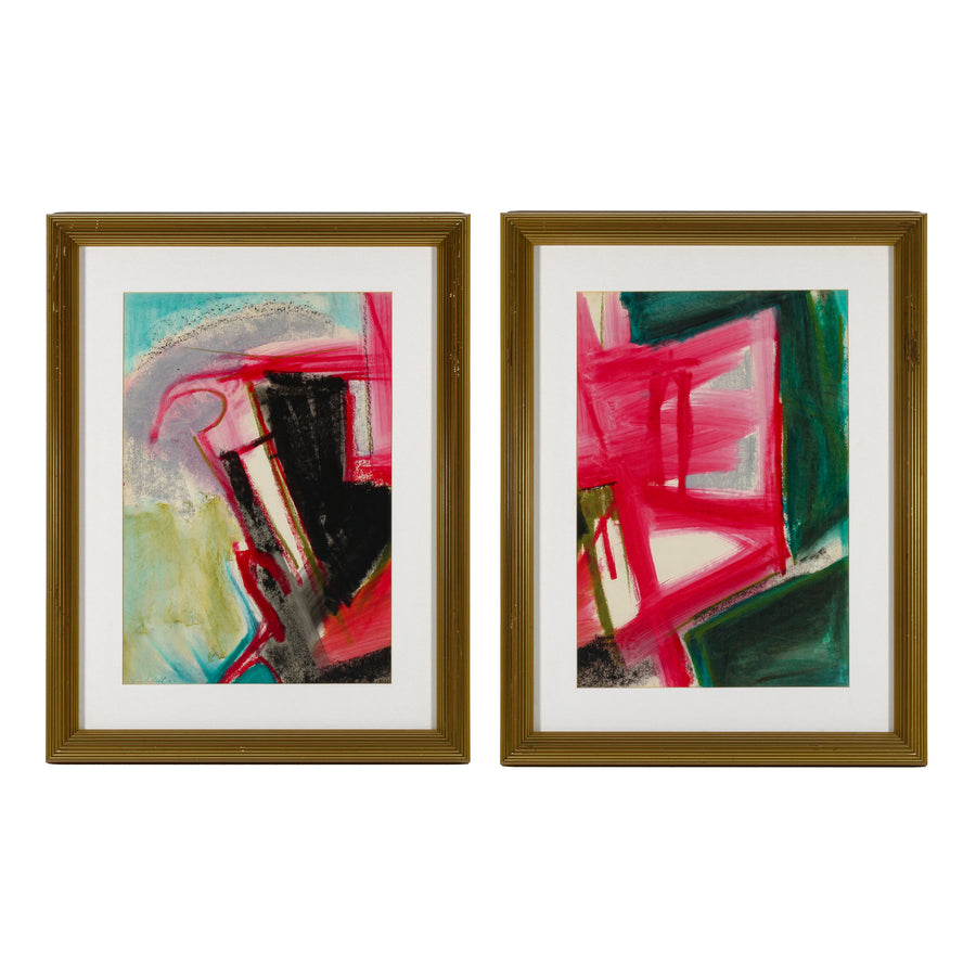 Tom Schultz - Abstract Diptych - Mixed Media on Paper