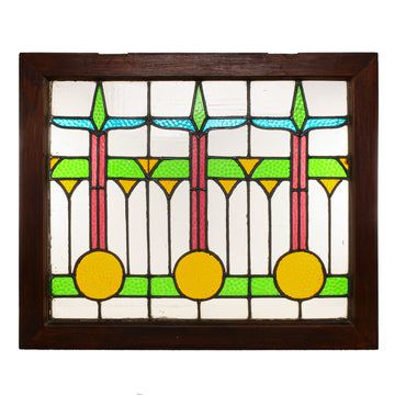 Wooden Framed Stained Glass Panel