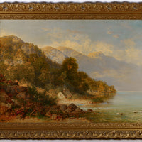 Otto Reinhold Jacobi - Lakeside Cottage in Summer - Oil on Canvas
