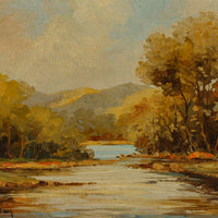 Unknown Artist - Landscape with Forest & River - Oil on Board