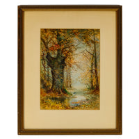T. Taylor Ireland - Forest Landscape with Pond - Watercolour on Paper