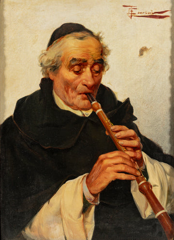 E. Torrini (Italian 19th-20thC) Monk Playing Clarinet