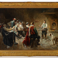 Luigi G. Baldero - Tavern Scene with Trickster - Oil on Canvas